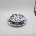 Conjuntos de jantar de porcelana branca de flor azul